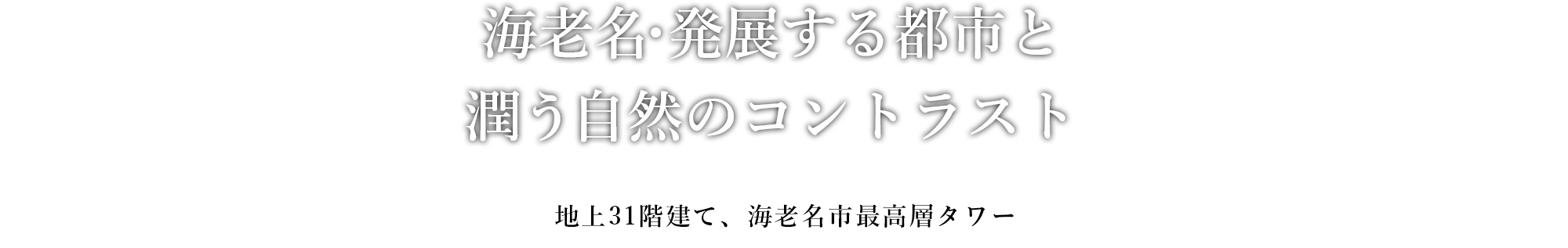 海老名・発展する都市と潤う自然のコントラスト｜地上31階建て、海老名市最高層タワー